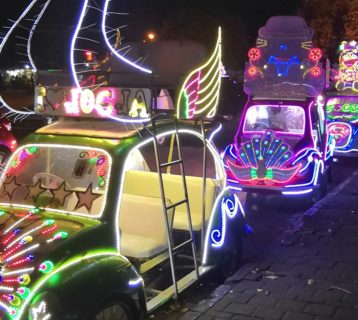 Yogyakarta Indoenesia Alun Alun neon cars
