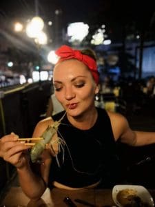 Eating crab in Bangkok, Thailand