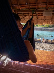 The pace of life in Laos is very slow, we were therefore really enjoying hammocks at the river