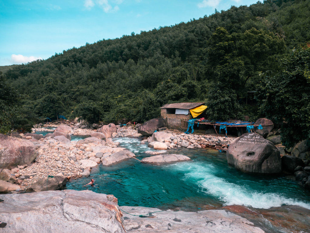 Impossibly blue water at the Elephant Springs in Vietnam