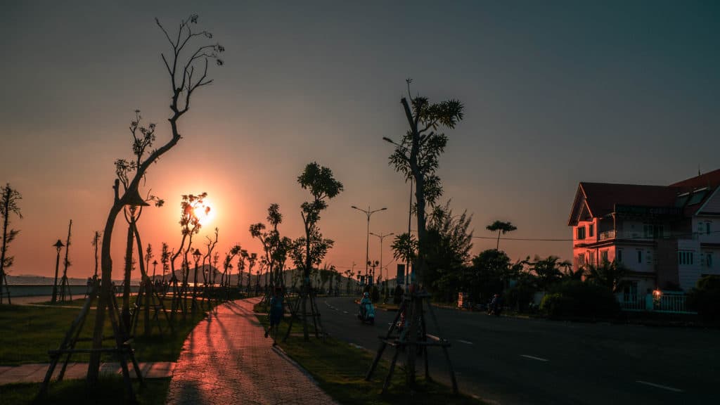 Ha Tien sunset at the promenade