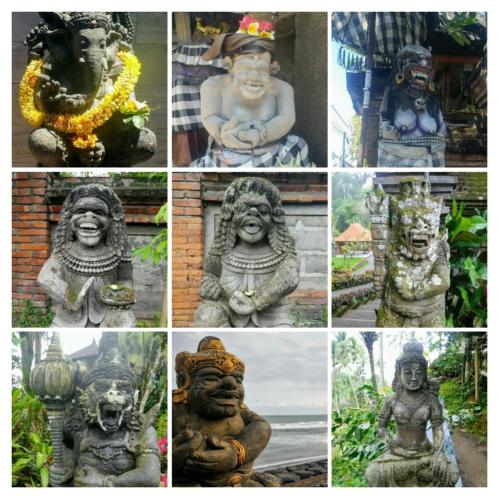 beautiful and sometimes scary Bali scultures literally on every corner of the island!